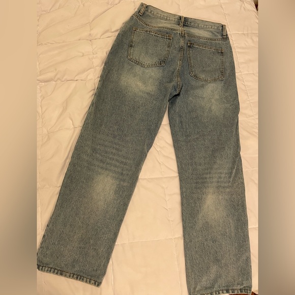 Princess Polly Asymmetric Criss Cross Denim Jeans - Picture 2 of 3